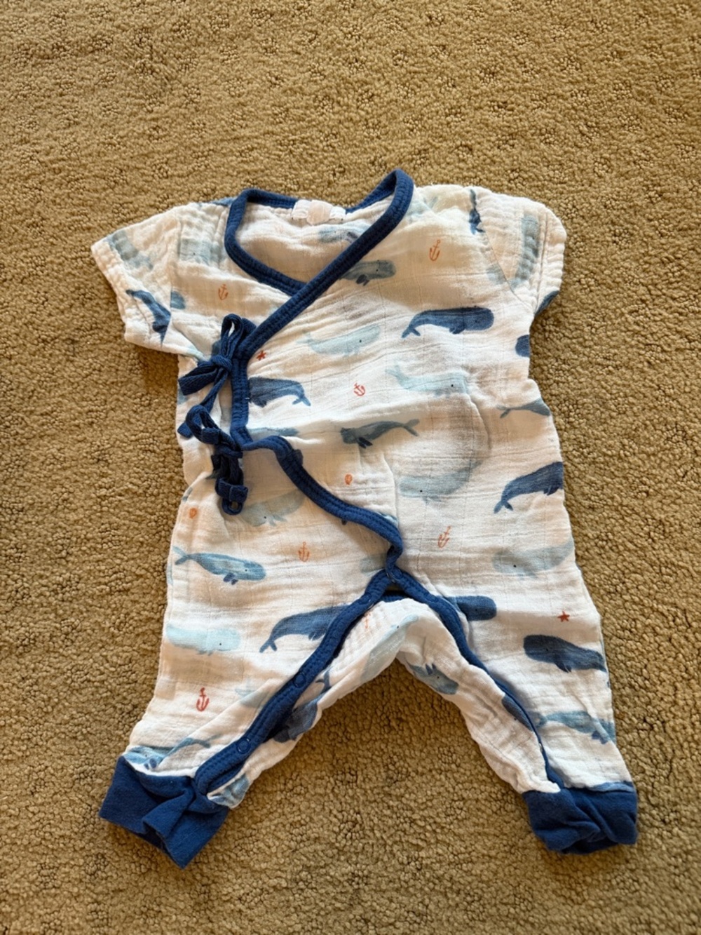 Angel Dear Blue Whale Muslin Kimono